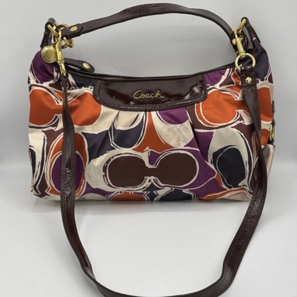 Coach Ashley Hobo Scarf Print Multicolor Patterned Shoulder Crossbody Bag - Picture 1 of 11